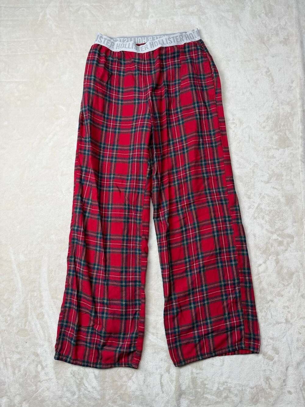 Hollister Sleep Pajama Pants Size XS Red Plaid Flannel Lounge Bottoms